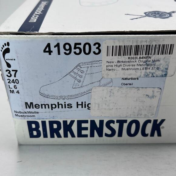 Birkenstock Memphis High Leather/Textile Shoes Mushroom Women 6/Men 4 NWB - Picture 5 of 10